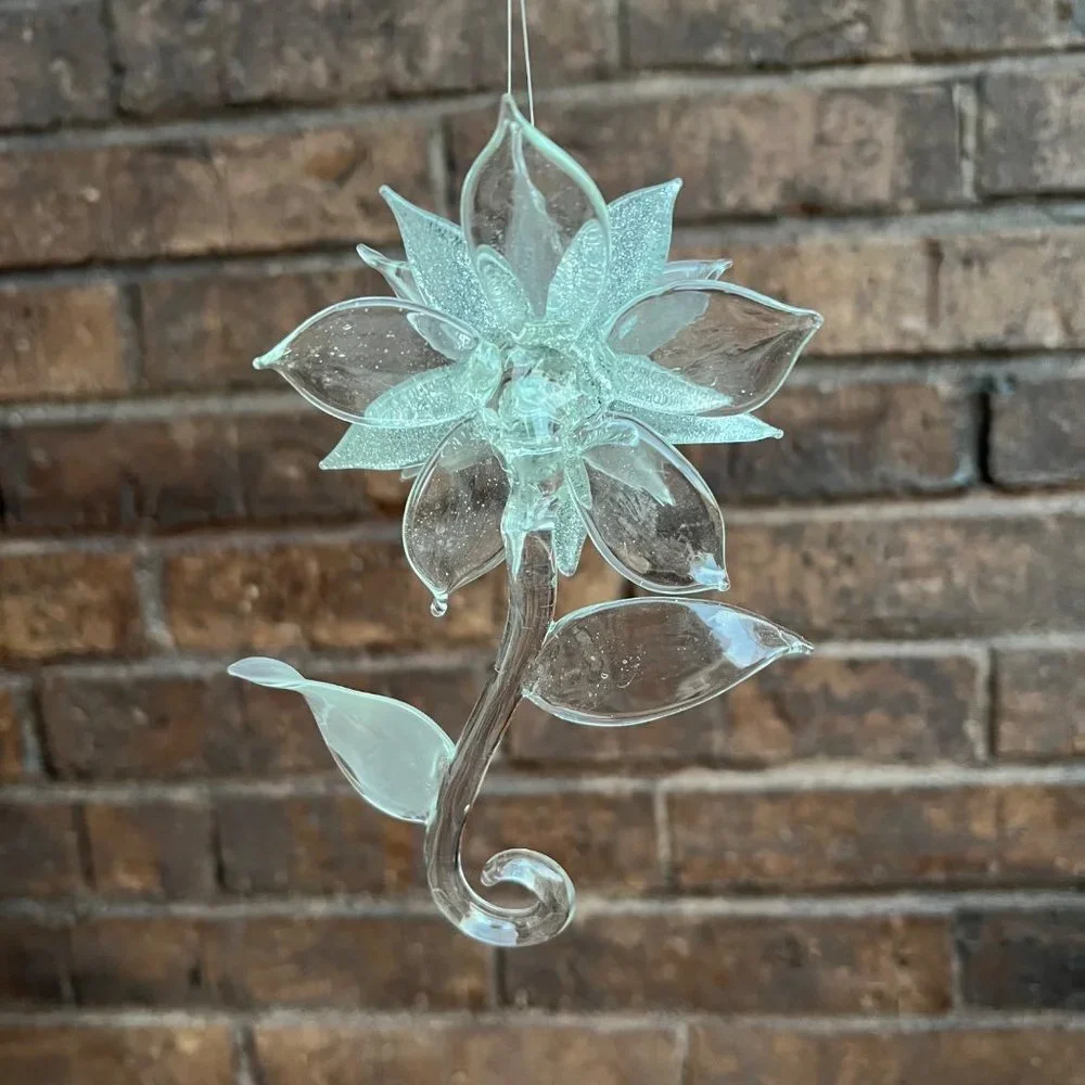 Blowen Glass Poinsettia Christmas Ornament 6” - Picture 4 of 10